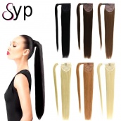 Wrap Around Human Hair Ponytail Extension For White And Black Women