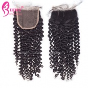 Curly Closure 4X4 Human Hair Lace Closure With Bleached Knots Cheap Closures