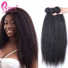 Luxury Unprocessed Virgin Hair Kinky Straight Brazilian Hair Weave 3 or 4 Bundles Can Be Dyed