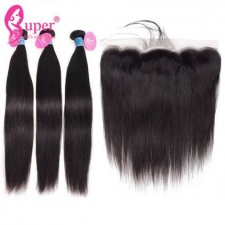 13x4 Lace Frontal Closure With 2 or 3 Bundles Best Virgin Remy Brazilian Straight Human Hair Extensions Cheap Wholesale Price