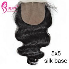 Silk Based Top Closure 5x5 Brazilian Malaysian Peruvian Body Wave Virgin Human Hair Closures Free Middle 3 Way Part