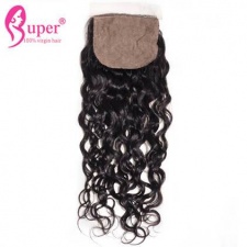 4x4 Silk Base Closure Bleached Knots Water Wave Best Weave Closures Free Part Middle Part 3 Part