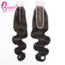 Lace Closure Sew In Deep Middle Part 2x6 Body Wave Human Hair Natural Black Color