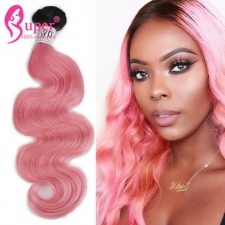 1b Pink Color Ombre Brazilian Hair Extensions Body Wave 100 Human Hair