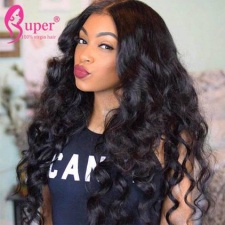 Women’s Cheap Black Human Wigs On Sale Loose Wave Full Hair Lace Wig