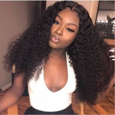 180% Density Curly hair Lace Front Half Wigs For Black Women Human Hair Natural Looking