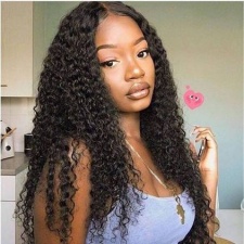 13x6 Lace Frontal Curly Wigs With Baby Hair African American Real Human Hair 130%