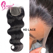 4x4 HD Closures Wholesale Price Body Wave Best Human Hair Transparent Top Lace Closure 3 Part