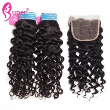3 or 4 Bundles Jerry Curl With Top Lace Closure 4x4 Luxury Brazilian Virgin Remy Human Hair Extensions Meches Bresilienne Lots