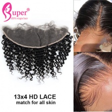 13x4 HD Lace Frontal Deep Wave Real Human Hair Undetectable Invisible Transparent Lace Frontals Vendors