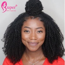 Clip In Human Hair Extensions Afro Kinky Curly Real Black Hair Can Be Dyed