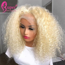 613 Honey Blonde Curly Short Bob Wig Brazilian Deep Wave Human Hair Lace Front Wigs 13x4 For Women