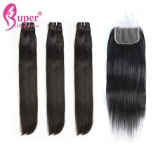 Cambodian Hair Full Bundles With Lace Closure 4x4 Best Virgin Human Hair Weave Can Be Bleached
