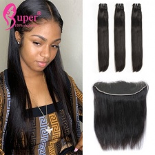 All Virgin Hair Bundles With Lace Frontal 13x4 100 Straight Human Hair Best Cambodian Hair Vendors