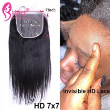 7x7 HD Lace Closure Ultra Swiss Transparent Closure Human Hair Near Me