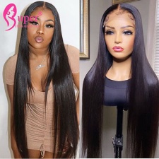 5x5 hd Lace Closure Wig Long Real Human Hair Cheap Half Wigs For Black Women