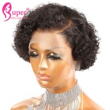Deep Wave Short Bob Pixie Cut Wig Cheap Real Human Hair Lace Wigs Online