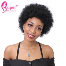 Afro Kinky Curly Short Pixie Cut Wig 100 Human Hair Cheap Wigs For African American Women
