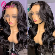 13x6 Invisible HD Lace Frontal Wig Deep Part Human Hair Natural Wigs Bone Straight 210 Density