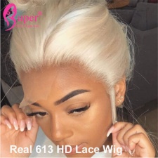 Invisiable 13x4 HD Lace Frontal Wigs 613 Honey Blonde Bone Straight Hair Wig Pre Plucked
