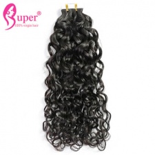 Invisible Water Wave Tape In Hair Extensions Human Hair For Thin Hair