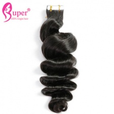 Ultra Seamless Tape In Hair Extensions Loose Wave For African American Hair