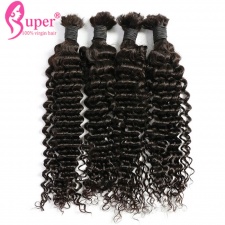 Natural Curly Bulk Human Hair Extensions Wholesale For Braiding