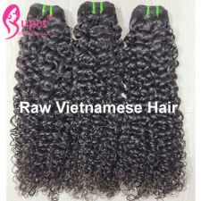 Raw Vietnamese Curly Hair Bundles Double Drawn Extensions Wholesale