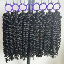 Miracle Knots Crochet Hair Curly Wave For Braiding Boho Braids Feathered Crochet Human Hair Extensions