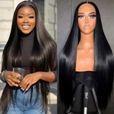 38 40 Inch HD Lace Frontal Wigs Best Long Straight Human Hair Closure Wig For Black Women 210 Density