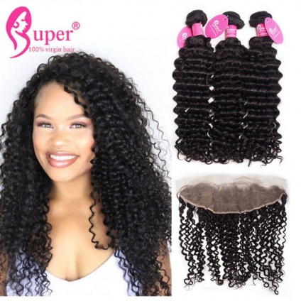 brazilian curly hair with lace frontal