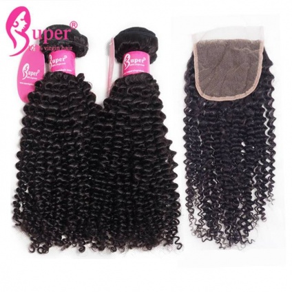 kinky curly hair with lace closure