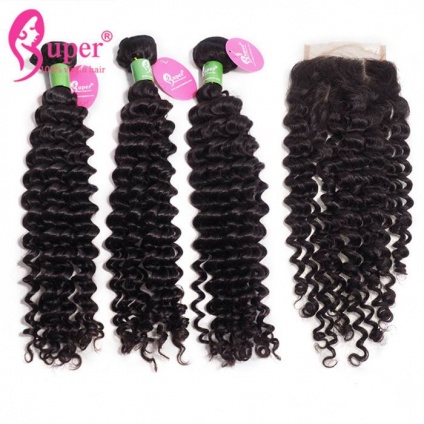 peruvian curly hair with closure