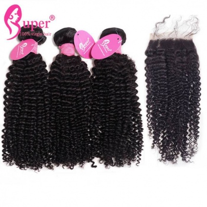 kinky curly hair with closure